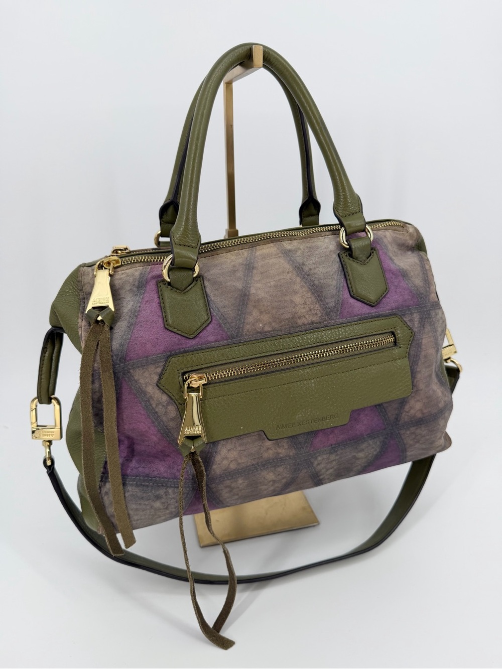 Aimee Kestenberg Olive Leather Large Satchel Bag